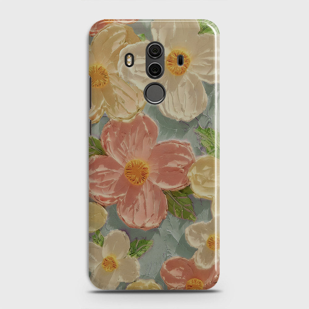 Huawei Mate 10 Pro Cover - Floral Series - Design 16 - Cyan & Pink - Matte Finish - Snap On Hard Case with LifeTime Colors Guarantee