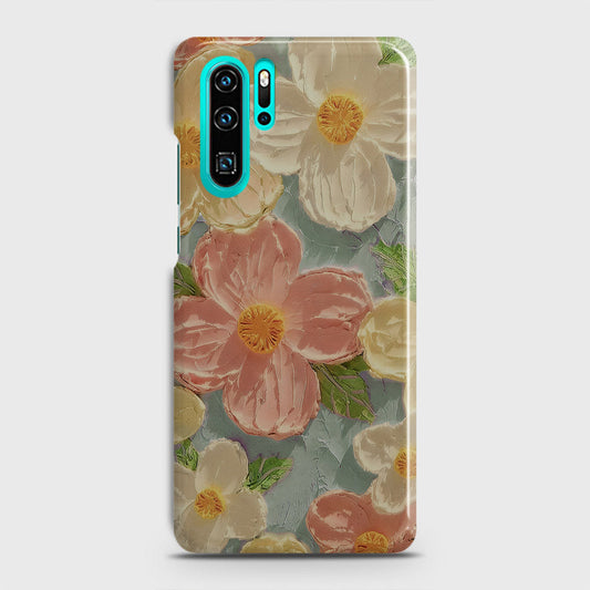 Huawei P30 Pro Cover - Floral Series - Design 16 - Cyan & Pink - Matte Finish - Snap On Hard Case with LifeTime Colors Guarantee