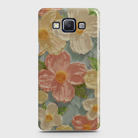 Samsung Galaxy A5 2015 Cover - Floral Series - Design 16 - Cyan & Pink - Matte Finish - Snap On Hard Case with LifeTime Colors Guarantee