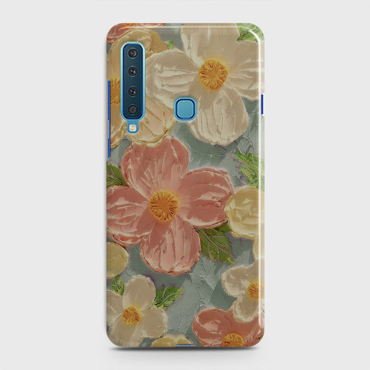 Samsung Galaxy A9s Cover - Floral Series - Design 16 - Cyan & Pink - Matte Finish - Snap On Hard Case with LifeTime Colors Guarantee