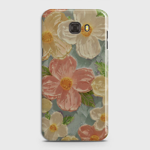 Samsung Galaxy C5 Cover - Floral Series - Design 16 - Cyan & Pink - Matte Finish - Snap On Hard Case with LifeTime Colors Guarantee