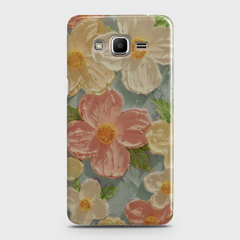 Samsung Galaxy Grand Prime Cover - Floral Series - Design 16 - Cyan & Pink - Matte Finish - Snap On Hard Case with LifeTime Colors Guarantee