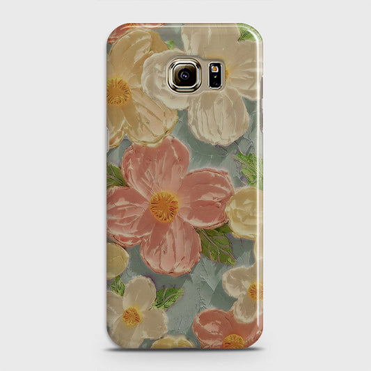 Samsung Galaxy S6 Cover - Floral Series - Design 16 - Cyan & Pink - Matte Finish - Snap On Hard Case with LifeTime Colors Guarantee