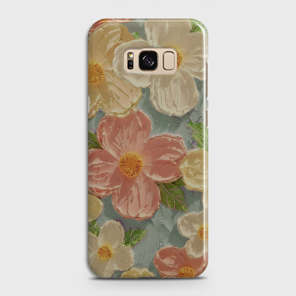 Samsung Galaxy S8 Cover - Floral Series - Design 16 - Cyan & Pink - Matte Finish - Snap On Hard Case with LifeTime Colors Guarantee