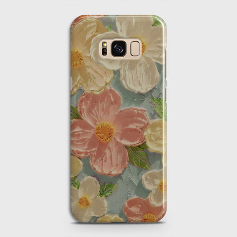 Samsung Galaxy S8 Plus Cover - Floral Series - Design 16 - Cyan & Pink - Matte Finish - Snap On Hard Case with LifeTime Colors Guarantee