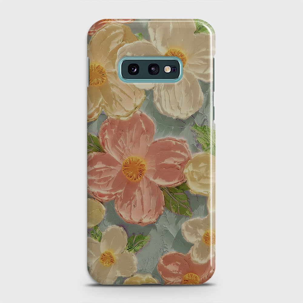 Samsung Galaxy S10e Cover - Floral Series - Design 16 - Cyan & Pink - Matte Finish - Snap On Hard Case with LifeTime Colors Guarantee