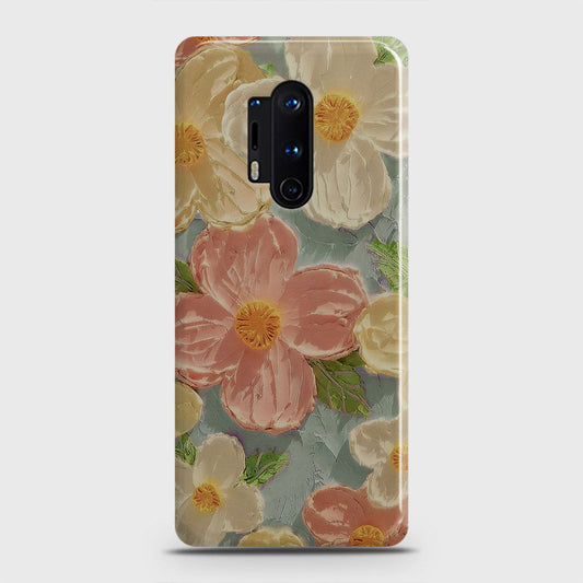 OnePlus 8 Pro Cover - Floral Series - Design 16 - Cyan & Pink - Matte Finish - Snap On Hard Case with LifeTime Colors Guarantee