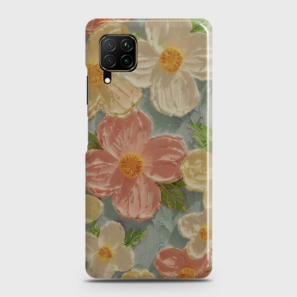 Huawei P40 lite Cover - Floral Series - Design 16 - Cyan & Pink - Matte Finish - Snap On Hard Case with LifeTime Colors Guarantee