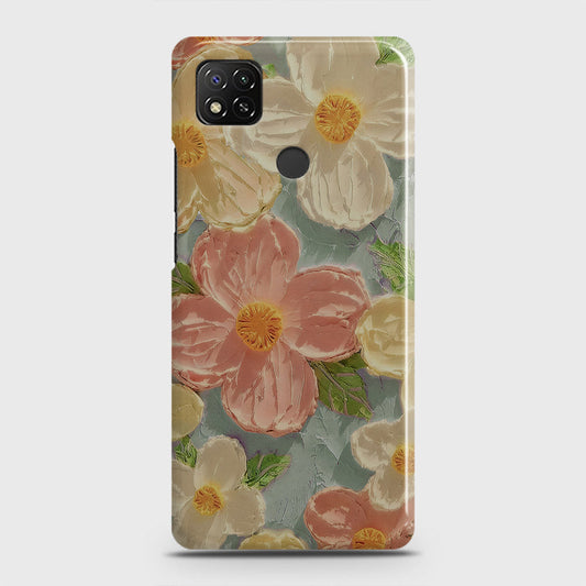 Xiaomi Redmi 9C Cover - Floral Series - Design 16 - Cyan & Pink - Matte Finish - Snap On Hard Case with LifeTime Colors Guarantee