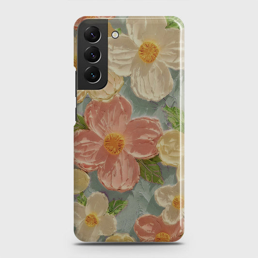 Samsung Galaxy S22 Plus 5G Cover - Floral Series - Design 16 - Cyan & Pink - Matte Finish - Snap On Hard Case with LifeTime Colors Guarantee