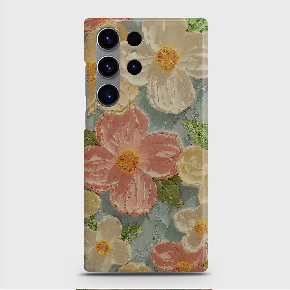 Samsung Galaxy S23 Ultra Cover - Floral Series - Design 16 - Blue & Pink - Matte Finish - Snap On Hard Case with LifeTime Colors Guarantee