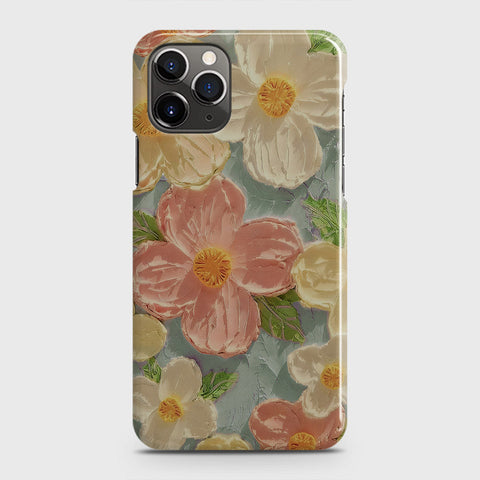 iPhone 11 Pro Cover - Floral Series - Design 16 - Cyan & Pink - Matte Finish - Snap On Hard Case with LifeTime Colors Guarantee