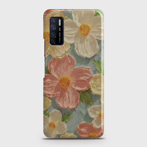 Infinix Note 7 Lite Cover - Floral Series - Design 16 - Cyan & Pink - Matte Finish - Snap On Hard Case with LifeTime Colors Guarantee