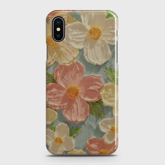 iPhone XS Max Cover - Floral Series - Design 16 - Cyan & Pink - Matte Finish - Snap On Hard Case with LifeTime Colors Guarantee