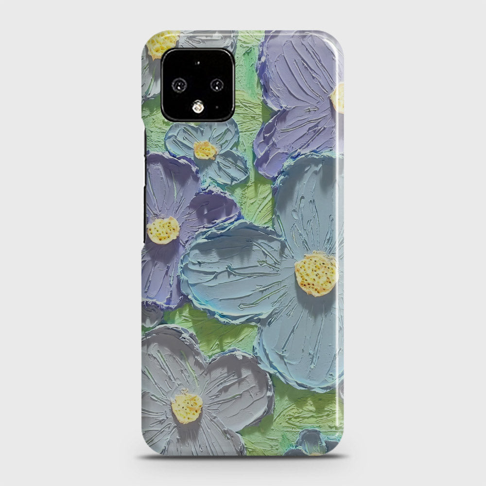 Google Pixel 4 Cover - Floral Series - Design 1 - Purple & Aqua - Matte Finish - Snap On Hard Case with LifeTime Colors Guarantee