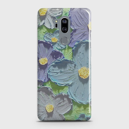 LG G7 ThinQ Cover - Floral Series  - Design 1 - Purple & Aqua - Matte Finish - Snap On Hard Case with LifeTime Colors Guarantee