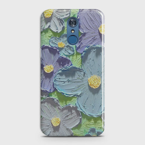 LG Q7 Cover - Floral Series  - Design 1 - Purple & Aqua - Matte Finish - Snap On Hard Case with LifeTime Colors Guarantee