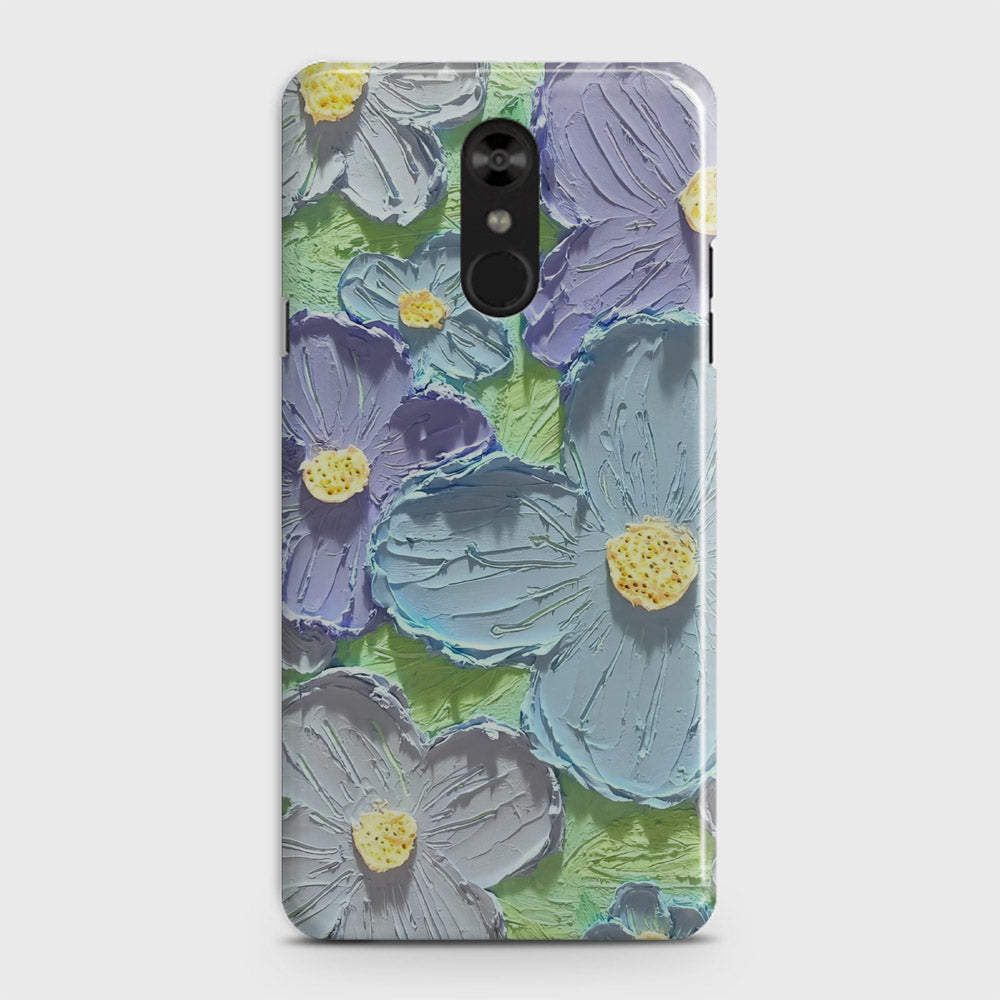 LG Stylo 4 Cover - Floral Series  - Design 1 - Purple & Aqua - Matte Finish - Snap On Hard Case with LifeTime Colors Guarantee