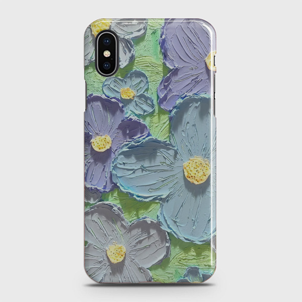 iPhone XS Cover - Floral Series - Design 1 - Purple & Aqua - Matte Finish - Snap On Hard Case with LifeTime Colors Guarantee