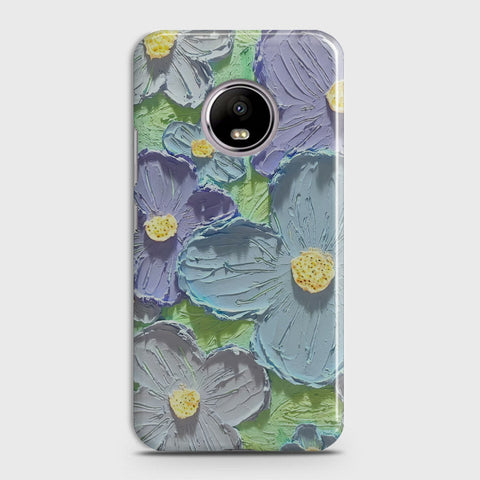 Motorola E4 Cover - Floral Series - Design 1 - Purple & Aqua - Matte Finish - Snap On Hard Case with LifeTime Colors Guarantee