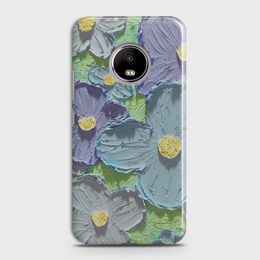 Motorola E4 Plus Cover - Floral Series - Design 1 - Purple & Aqua - Matte Finish - Snap On Hard Case with LifeTime Colors Guarantee