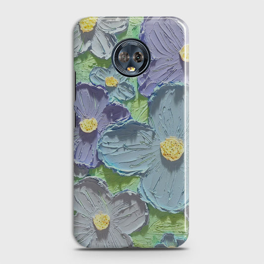 Motorola Moto G6 Plus Cover - Floral Series - Design 1 - Purple & Aqua - Matte Finish - Snap On Hard Case with LifeTime Colors Guarantee