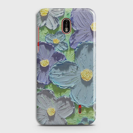 Nokia 1 Plus Cover - Floral Series - Design 1 - Purple & Aqua - Matte Finish - Snap On Hard Case with LifeTime Colors Guarantee