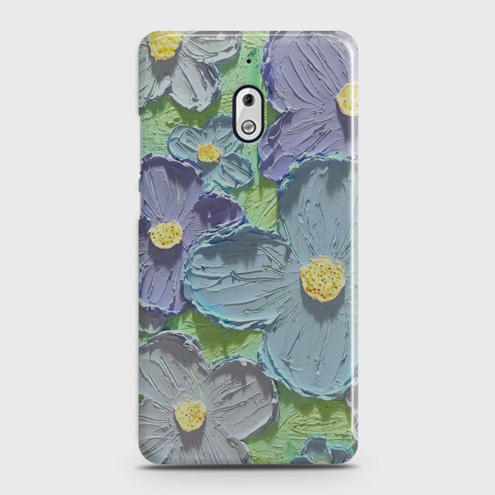 Nokia 2.1 Cover - Floral Series - Design 1 - Purple & Aqua - Matte Finish - Snap On Hard Case with LifeTime Colors Guarantee