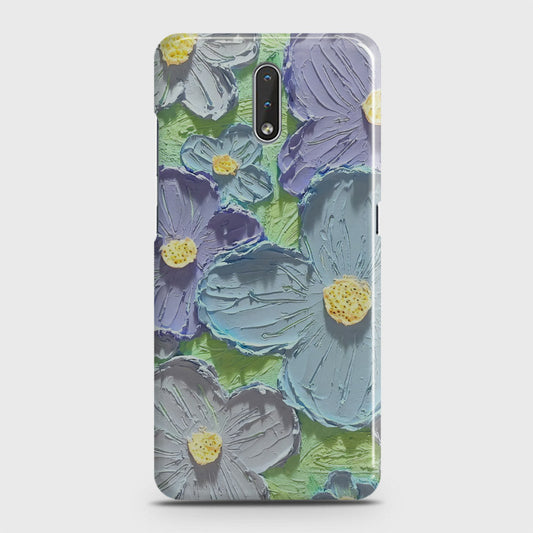 Nokia 2.3 Cover - Floral Series - Design 1 - Purple & Aqua - Matte Finish - Snap On Hard Case with LifeTime Colors Guarantee