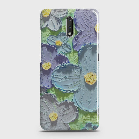 Nokia 2.3 Cover - Floral Series - Design 1 - Purple & Aqua - Matte Finish - Snap On Hard Case with LifeTime Colors Guarantee