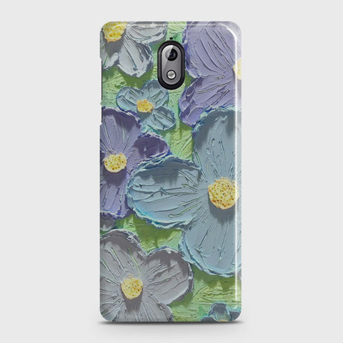 Nokia 3.1 Cover - Floral Series - Design 1 - Purple & Aqua - Matte Finish - Snap On Hard Case with LifeTime Colors Guarantee