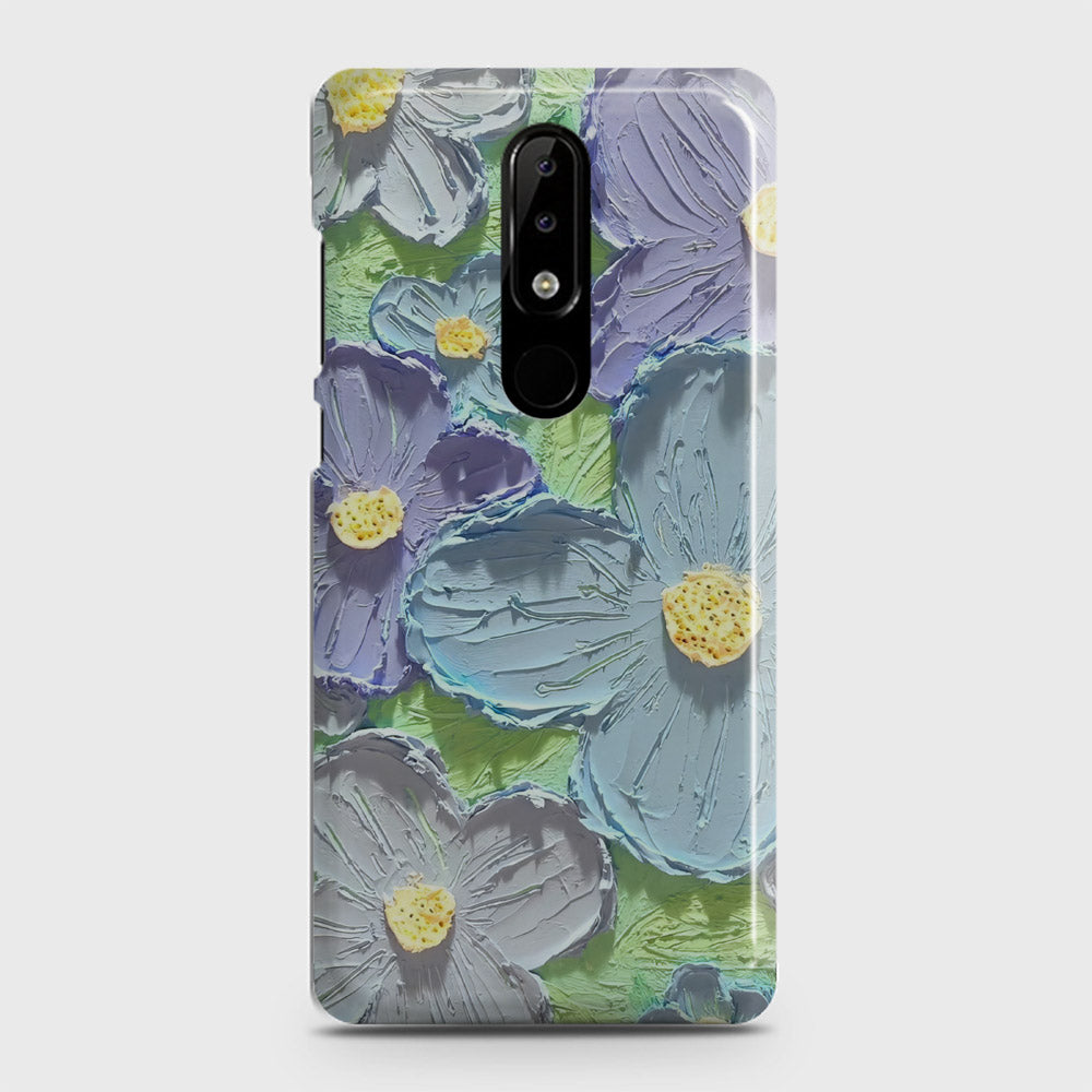 Nokia 3.1 Plus Cover - Floral Series - Design 1 - Purple & Aqua - Matte Finish - Snap On Hard Case with LifeTime Colors Guarantee