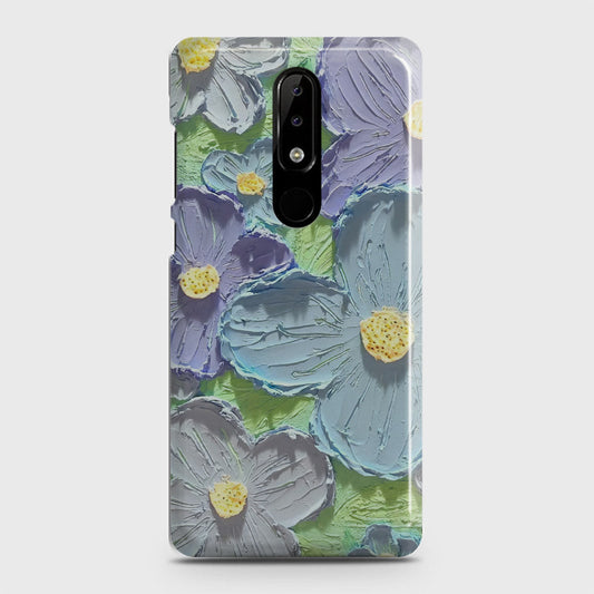 Nokia 3.1 Plus Cover - Floral Series - Design 1 - Purple & Aqua - Matte Finish - Snap On Hard Case with LifeTime Colors Guarantee