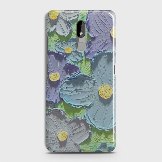 Nokia 3.2 Cover - Floral Series - Design 1 - Purple & Aqua - Matte Finish - Snap On Hard Case with LifeTime Colors Guarantee