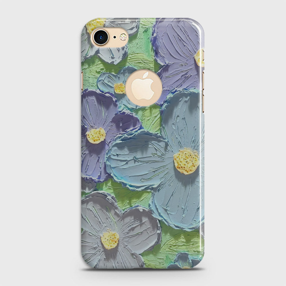 iPhone 8 Cover - Floral Series - Design 1 - Purple & Aqua - Matte Finish - Snap On Hard Case with LifeTime Colors Guarantee