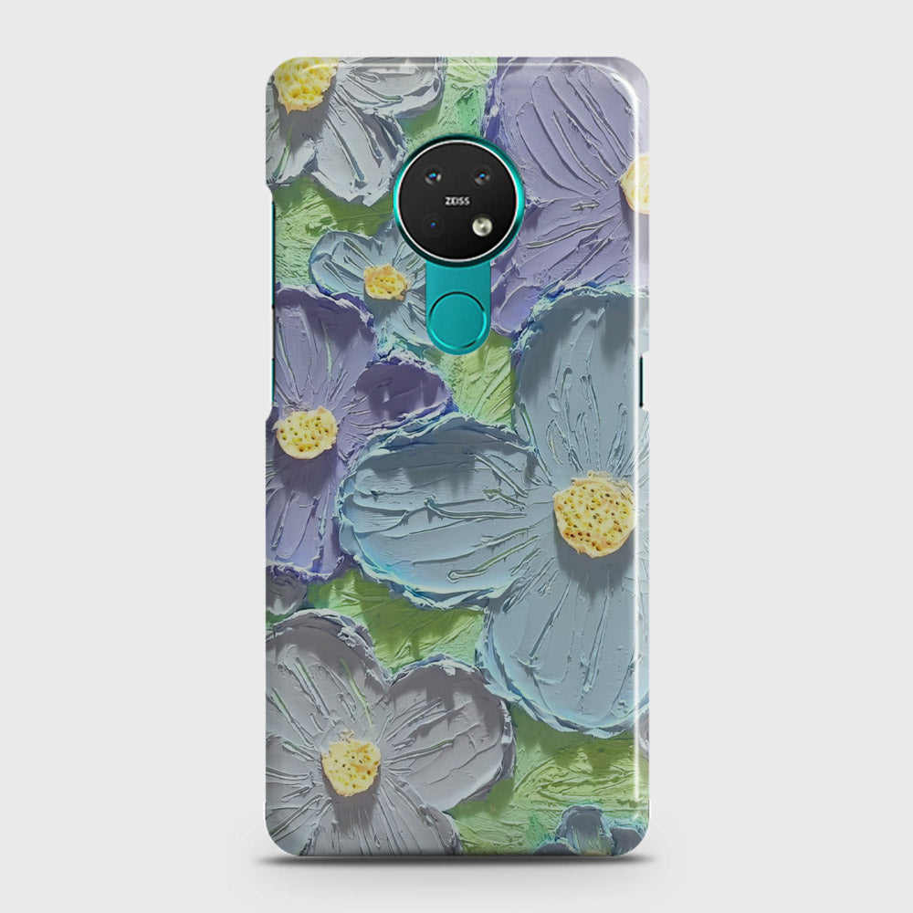 Nokia 6.2 Cover - Floral Series - Design 1 - Purple & Aqua - Matte Finish - Snap On Hard Case with LifeTime Colors Guarantee