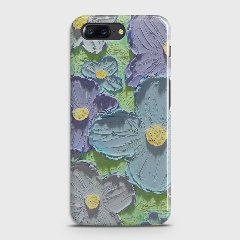 OnePlus 5  Cover - Floral Series - Design 1 - Purple & Aqua - Matte Finish - Snap On Hard Case with LifeTime Colors Guarantee