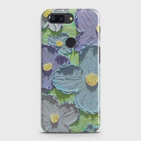 OnePlus 5T  Cover - Floral Series - Design 1 - Purple & Aqua - Matte Finish - Snap On Hard Case with LifeTime Colors Guarantee