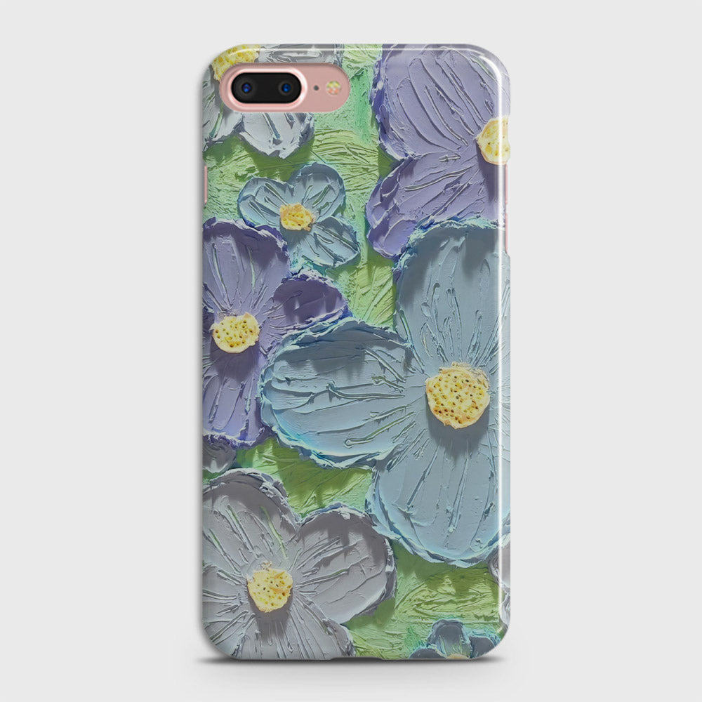 iPhone 8 Plus Cover - Floral Series - Design 1 - Purple & Aqua - Matte Finish - Snap On Hard Case with LifeTime Colors Guarantee