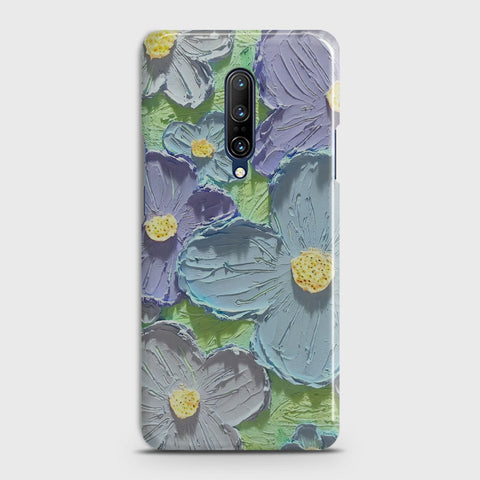 OnePlus 7 Pro  Cover - Floral Series - Design 1 - Purple & Aqua - Matte Finish - Snap On Hard Case with LifeTime Colors Guarantee