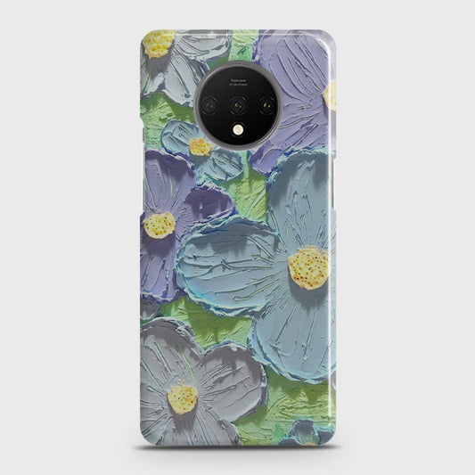 OnePlus 7T Cover - Floral Series - Design 1 - Purple & Aqua - Matte Finish - Snap On Hard Case with LifeTime Colors Guarantee