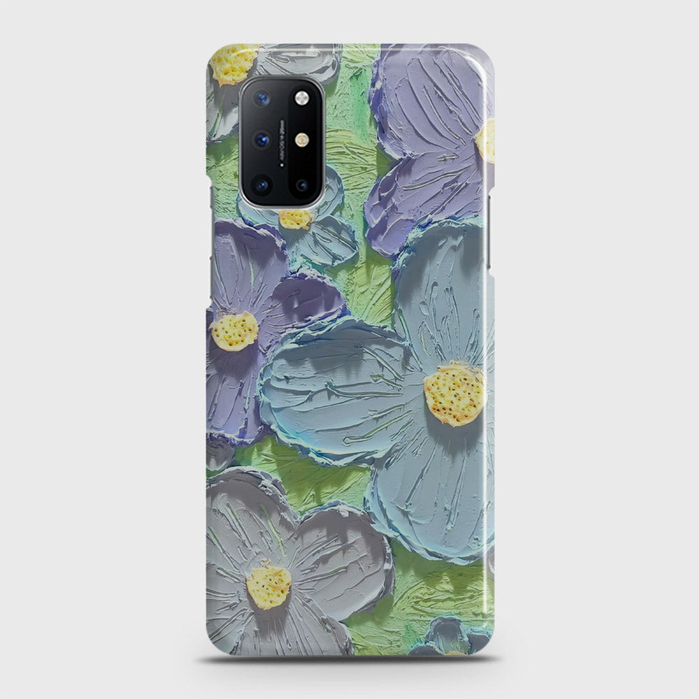 OnePlus 8T  Cover - Floral Series - Design 1 - Purple & Aqua - Matte Finish - Snap On Hard Case with LifeTime Colors Guarantee