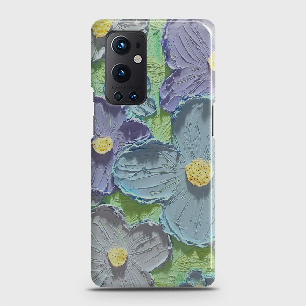 OnePlus 9 Pro  Cover - Floral Series - Design 1 - Purple & Aqua - Matte Finish - Snap On Hard Case with LifeTime Colors Guarantee