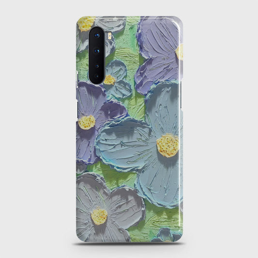 OnePlus Nord  Cover - Floral Series - Design 1 - Purple & Aqua - Matte Finish - Snap On Hard Case with LifeTime Colors Guarantee