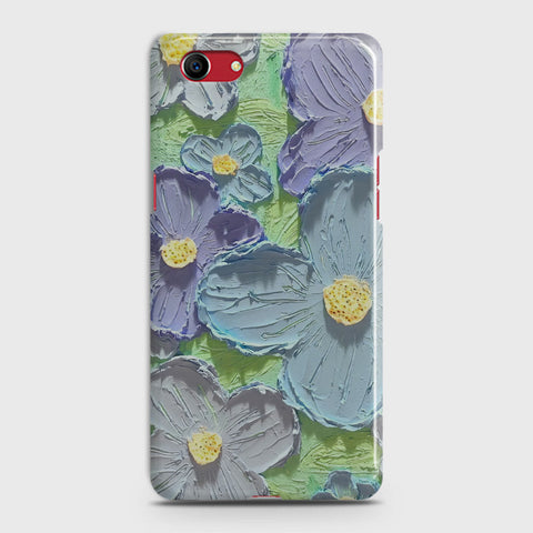 Oppo A1k  Cover - Floral Series - Design 1 - Purple & Aqua - Matte Finish - Snap On Hard Case with LifeTime Colors Guarantee