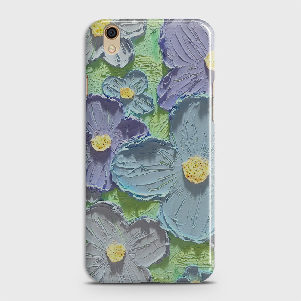 Oppo A37 Cover - Floral Series - Design 1 - Purple & Aqua - Matte Finish - Snap On Hard Case with LifeTime Colors Guarantee