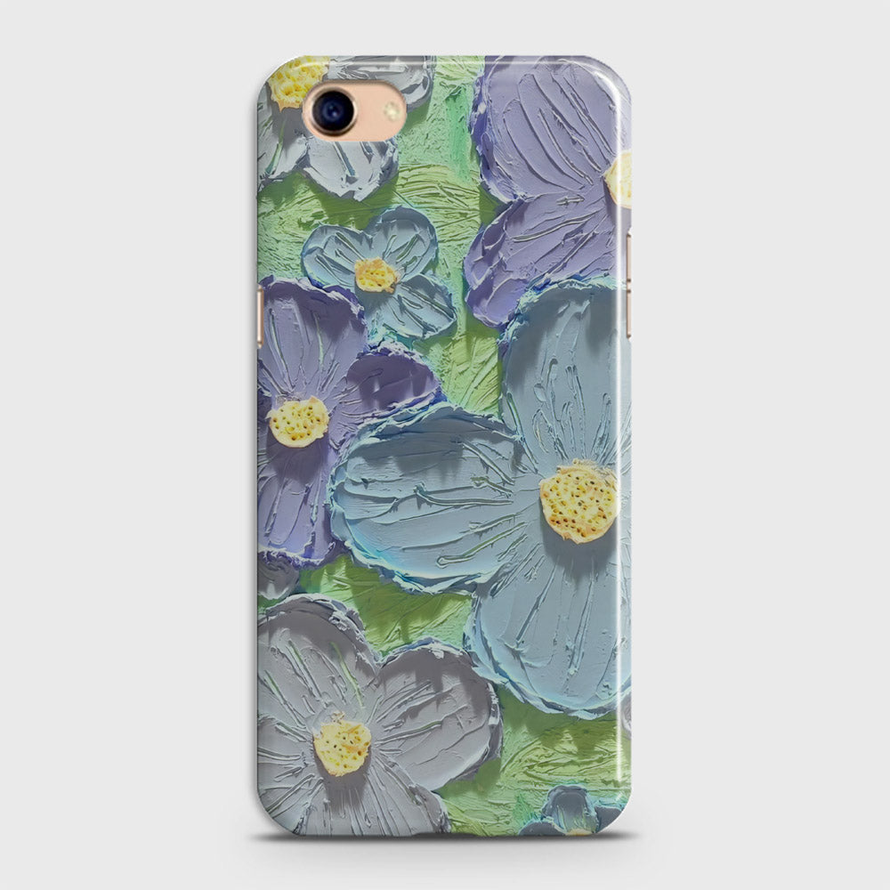 Oppo A83 / A1 Cover - Floral Series - Design 1 - Purple & Aqua - Matte Finish - Snap On Hard Case with LifeTime Colors Guarantee