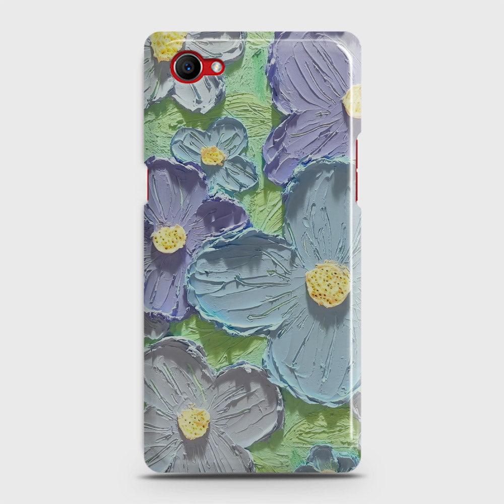 Oppo F7 Youth Cover - Floral Series - Design 1 - Purple & Aqua - Matte Finish - Snap On Hard Case with LifeTime Colors Guarantee