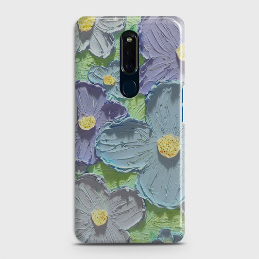 Oppo F11 Cover - Floral Series - Design 1 - Purple & Aqua - Matte Finish - Snap On Hard Case with LifeTime Colors Guarantee