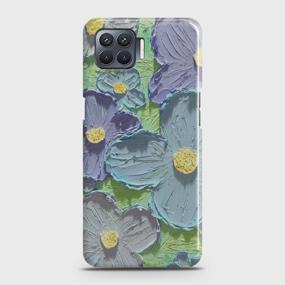 Oppo F17 Cover - Floral Series - Design 1 - Purple & Aqua - Matte Finish - Snap On Hard Case with LifeTime Colors Guarantee